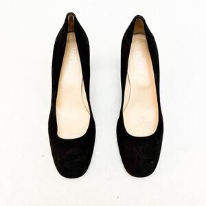 Sesto Meucci Suede Leather Black Round Toe Pump Classic Size 8 Italy